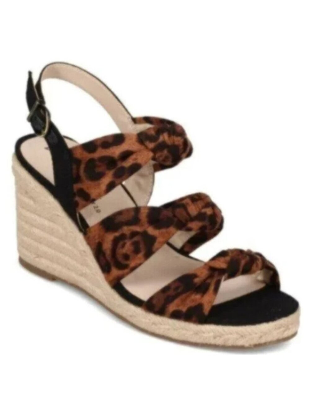 NEW Life Stride Brown Animal Print Wedge Sandals 8